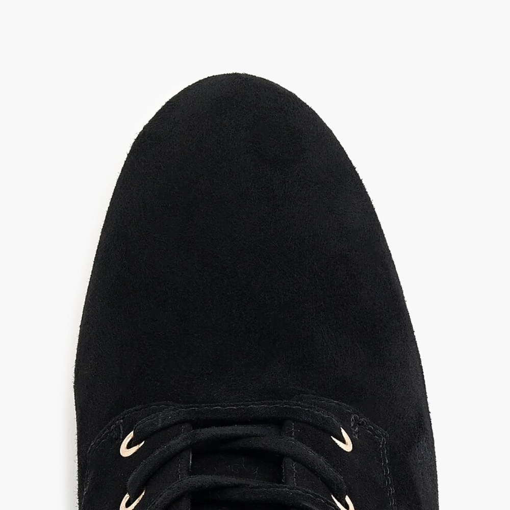 New JCREW Black Suede Lace-up block-heel boots - Picture 6 of 6